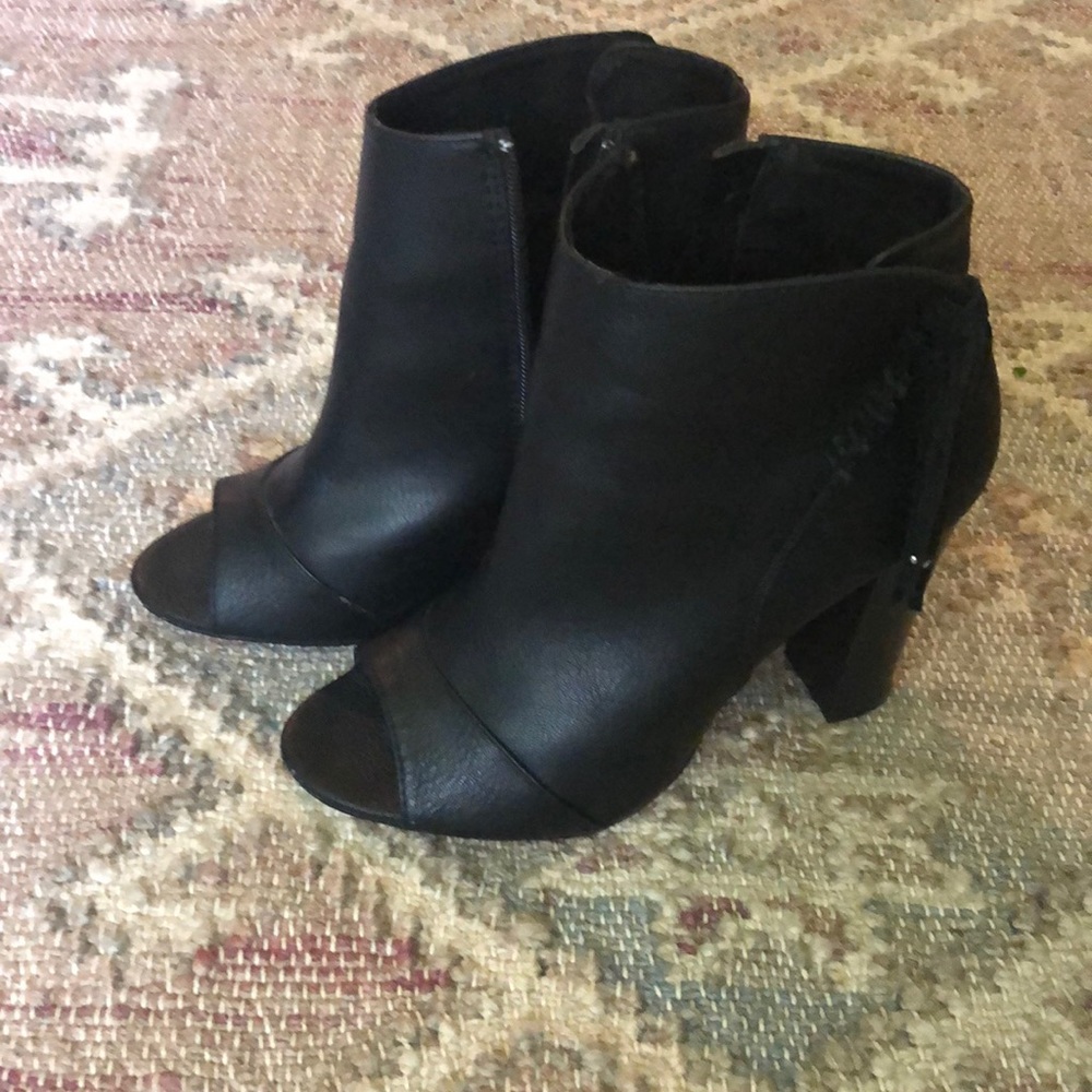 Black open toe heels